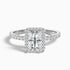 Ashly 1.5 Carat Radiant Cut Halo Moissanite Engagement Ring in 14k White Gold  DestGlow