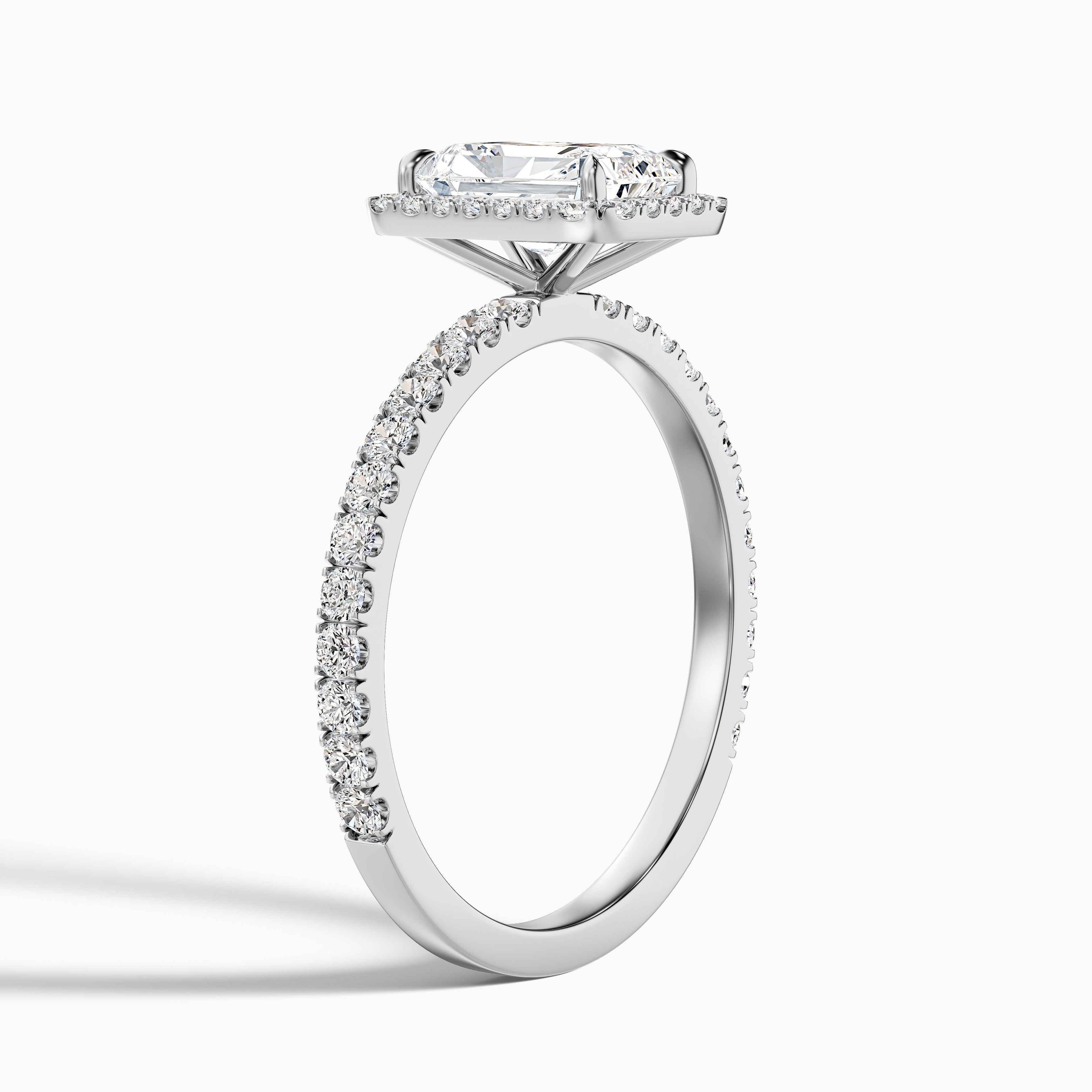 Ashly 2.5 Carat Radiant Cut Halo Moissanite Engagement Ring in 18k Yellow Gold  DestGlow