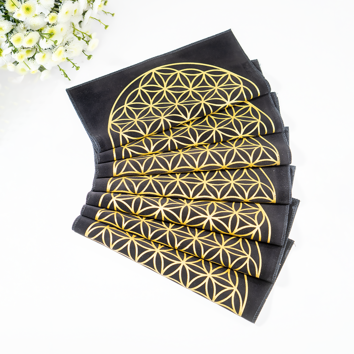 12-Inch Black Velvet Tree of Life Crystal Grid Cloth
