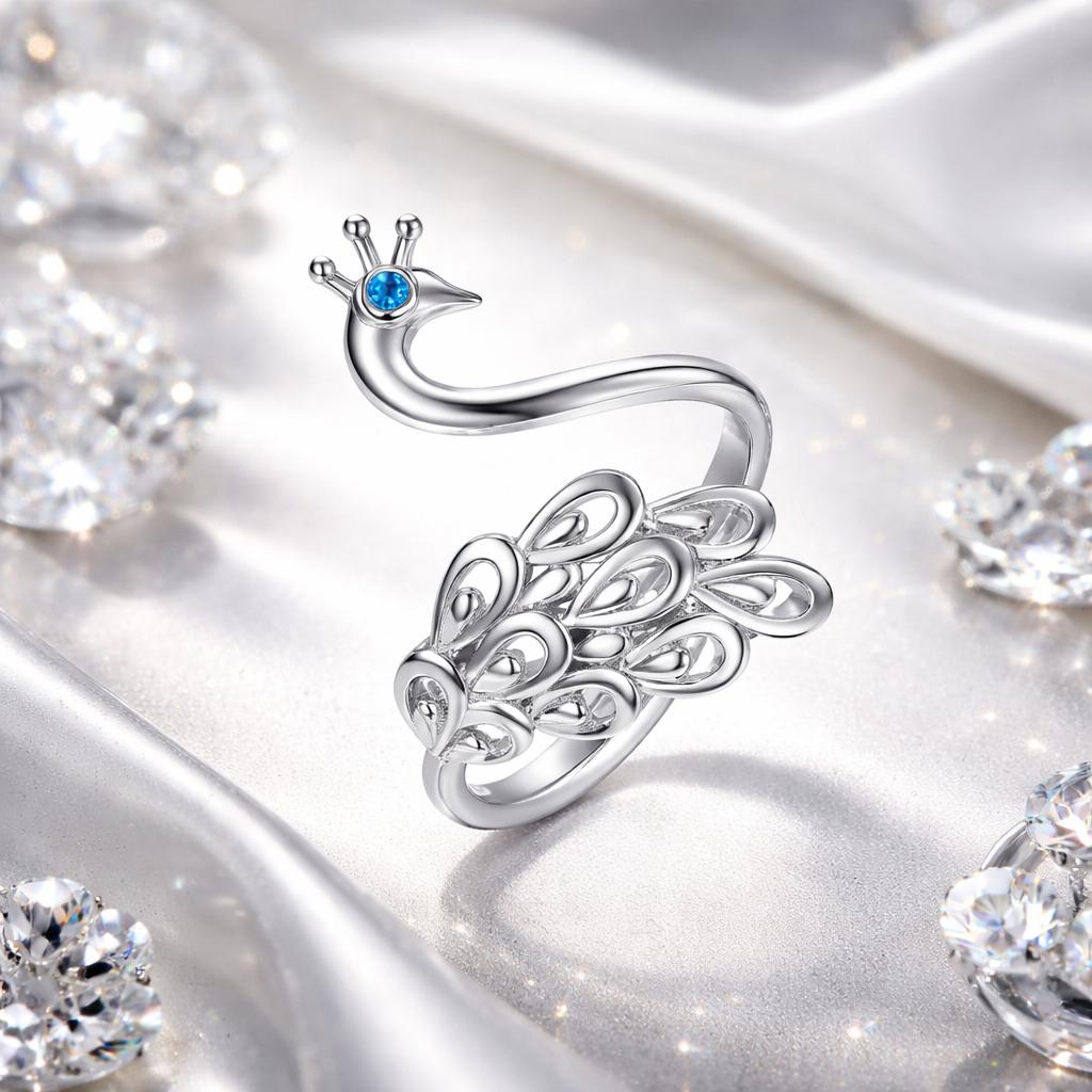 925 Sterling Silver Plated Platinum Pavé Setting CZ Ring for Women by Bids.com