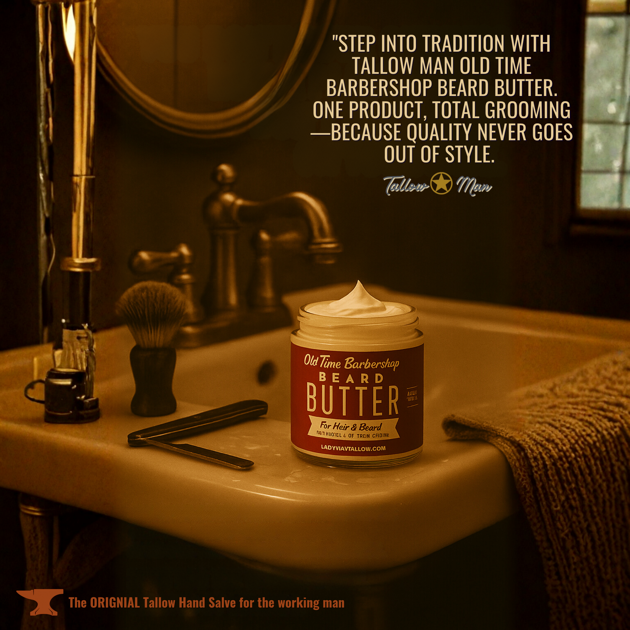 Tallow Man Old Time Barbershop Beard + Body Butter | Men&
