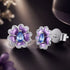 925 Sterling Silver Earrings with Pavé CZ and Enamel Process, 0.8cm, White Gold Plated for Women  DestGlow