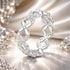 925 Sterling Silver White Gold Plated 0.6cm Ring Size 6 for Women  DestGlow