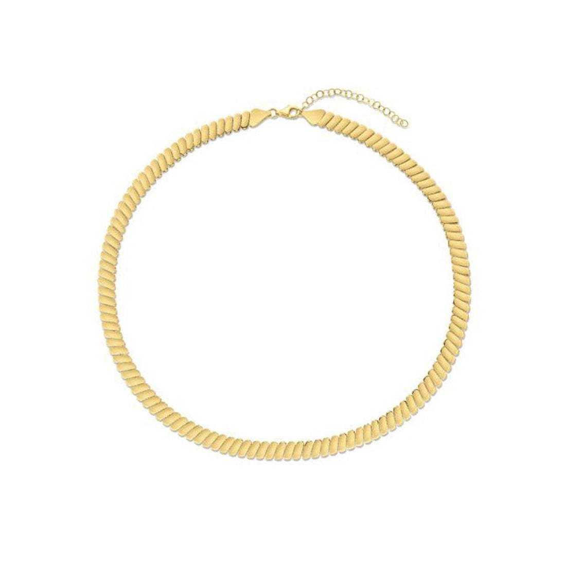 14k Yellow Gold Rib Link Necklace by Bids.com