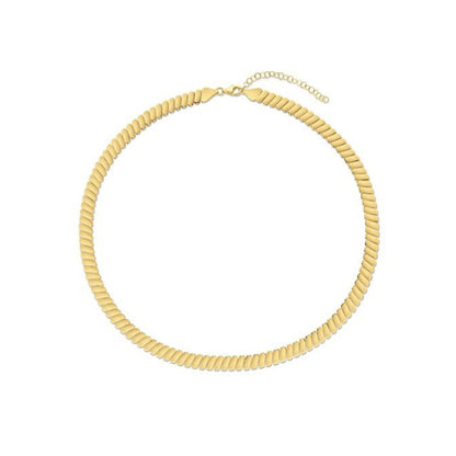 14k Yellow Gold Rib Link Necklace by Bids.com
