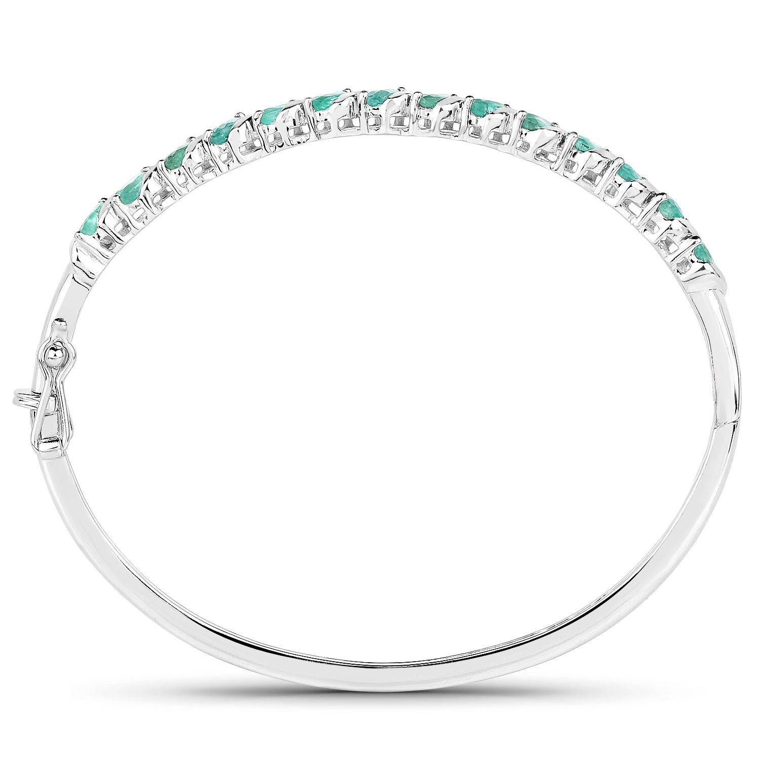 2.66 Carat Genuine Zambian Emerald .925 Sterling Silver Bangle  DestGlow