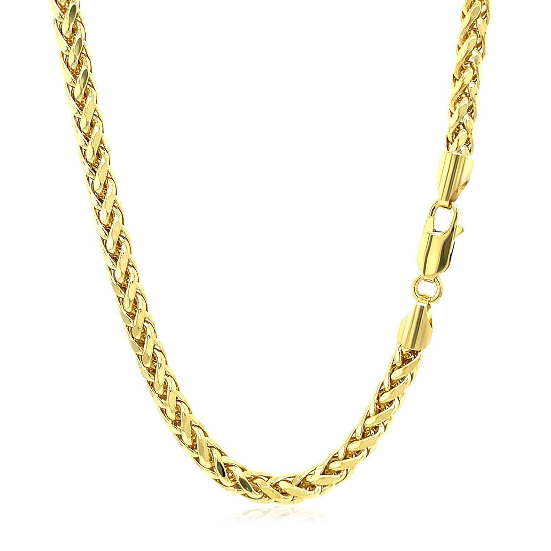 4.1mm 14k Yellow Gold Diamond Cut Round Franco Chain by Bids.com
