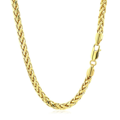4.1mm 14k Yellow Gold Diamond Cut Round Franco Chain by Bids.com