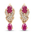 1.12 Carat Genuine Ruby and White Diamond 14K Yellow Gold Earrings by Bids.com