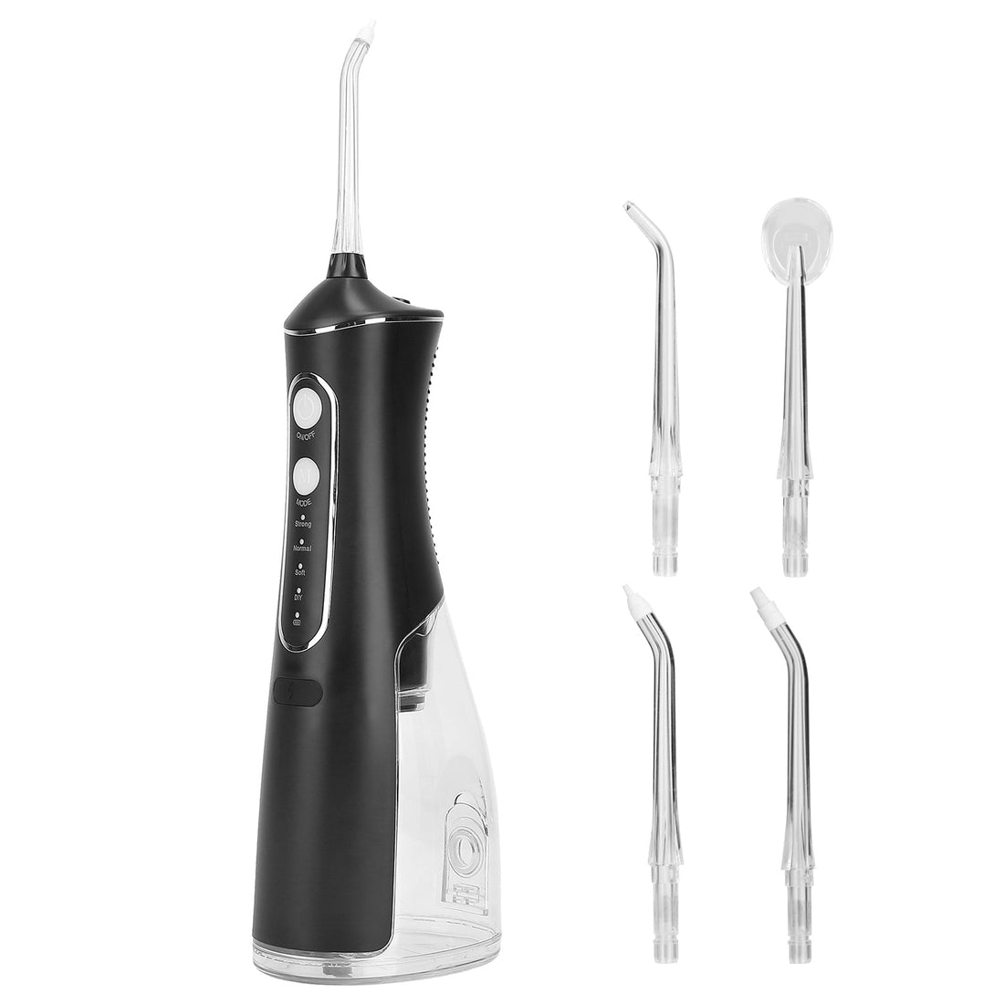 Portable Water Dental Flosser Cordless Rechargeable Dental Oral Irrigator IPX7 Waterproof Teeth Cleaner with 4 Modes 4 Nozzles 10.15oz Detachable Wate 