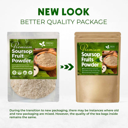 Premium Soursop Graviola Fruit Tea Bags, Tea Powder, 100% Natural and Pure from Soursop Fruits, Handmade, Made With Natural Materials-Corn Fiber Tea Bag, Sugar/Caffeine/Gluten Free, Hoja Guanabana Tea