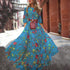 Spring Autumn Dress Printed Large Swing Elegant Chiffon Floral Slim Fitting Dress by Ragazza