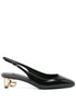 Dolce & Gabbana Women Logo-Heel Patent Leather Slingback Pumps by Luosophy