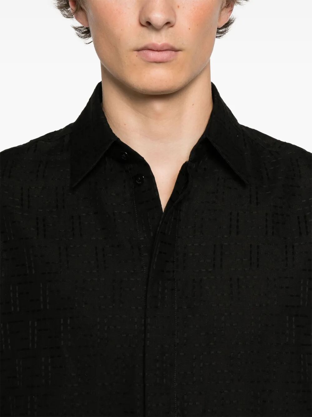 Fendi Men Linen Ff Jacquard Oversize Shirt by Luosophy