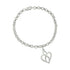 .925 Sterling Silver Open Heart with Center Vertical Infinity Chain Charm Bracelet - Size 7" by Bids.com