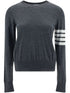 Thom Browne Women Wool 4-Bar Relaxed Pullover by Luosophy