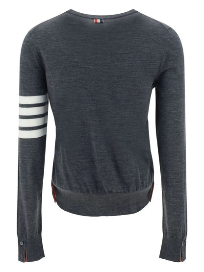 Thom Browne Women Wool 4-Bar Relaxed Pullover by Luosophy