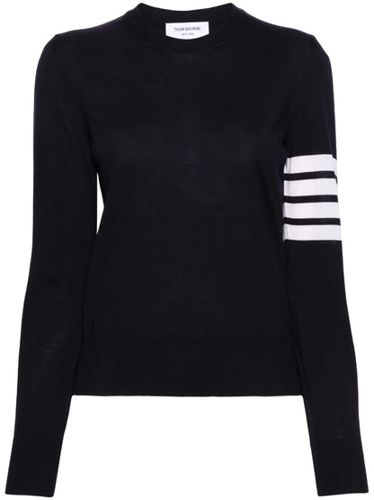 Thom Browne Women Wool 4-Bar Relaxed Pullover by Luosophy