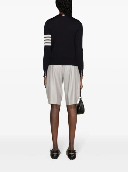 Thom Browne Women Wool 4-Bar Relaxed Pullover by Luosophy