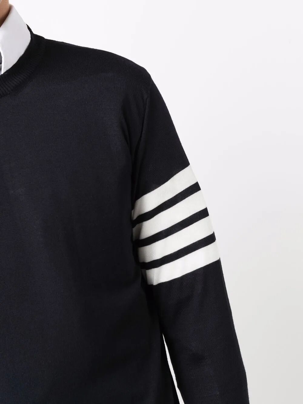 Thom Browne Men Wool 4-Bar Pullover by Luosophy
