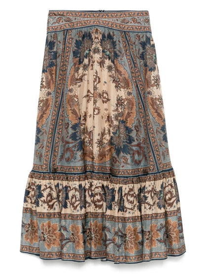 Zimmermann Women Ascension Tiered Midi Skirt by Luosophy