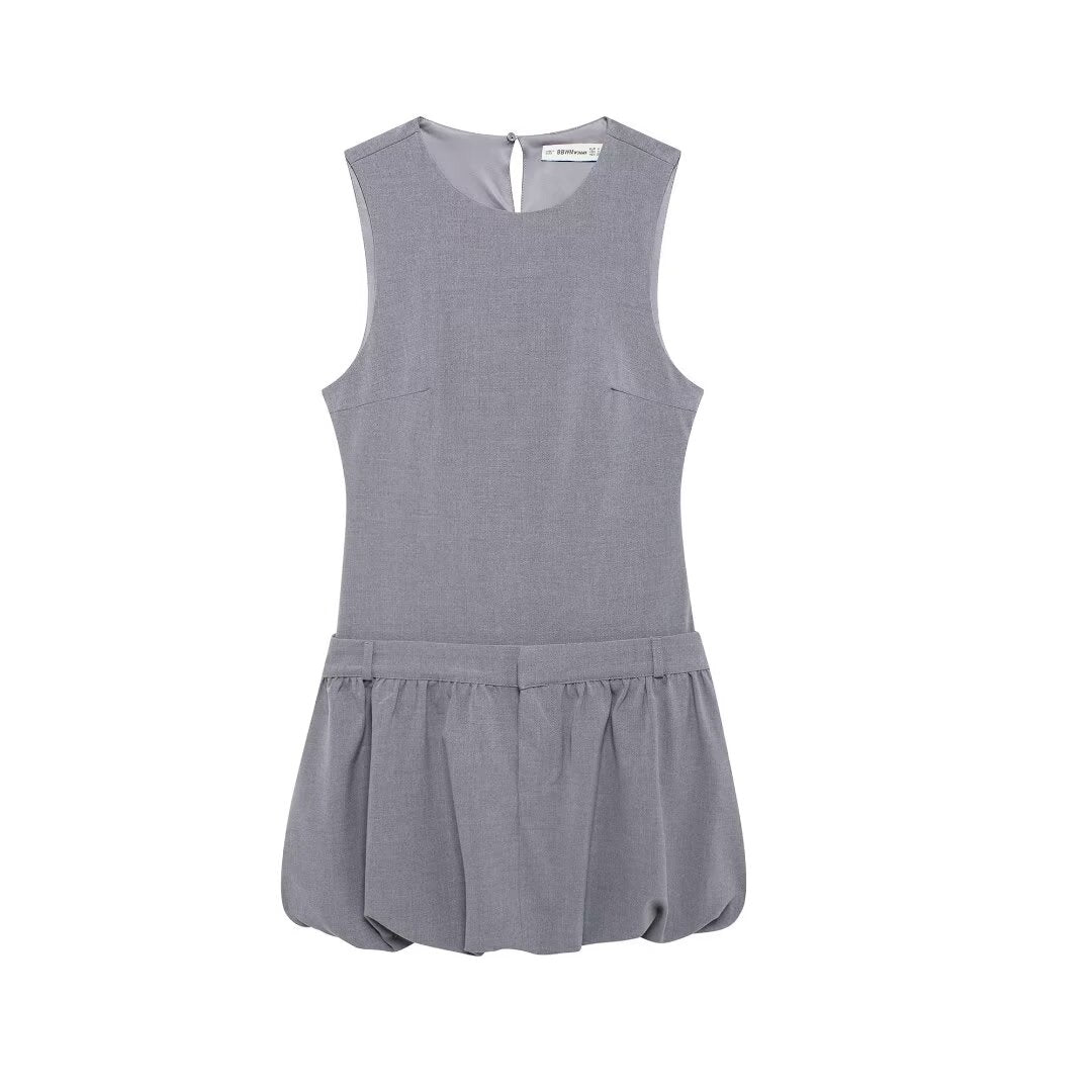 Women Wide Swing round Neck Sleeveless Short Version Dress Puffy dress by Ragazza