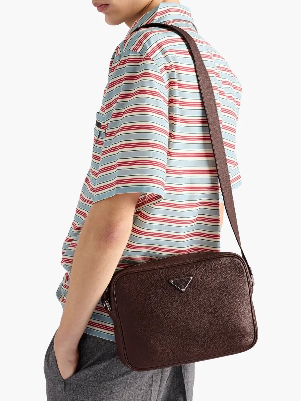 Prada Men Grained Leather Shoulder Bag by Luosophy