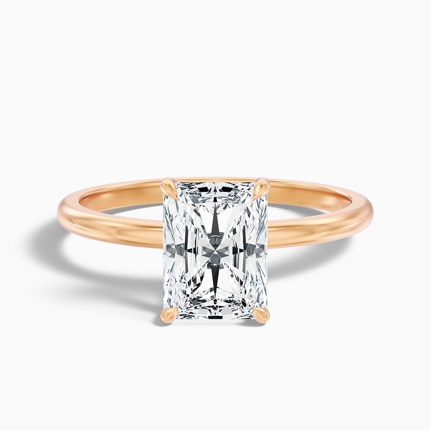 Cathy 1.5 Carat Radiant Cut Hidden Halo Moissanite Engagement Ring in 14k White Gold