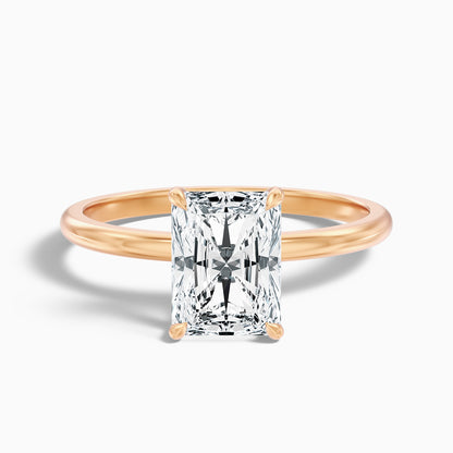 Cathy 5 Carat Radiant Cut Hidden Halo Moissanite Engagement Ring in 18k Yellow Gold