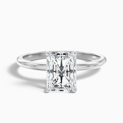 Cathy 1.5 Carat Radiant Cut Hidden Halo Moissanite Engagement Ring in 14k Yellow Gold