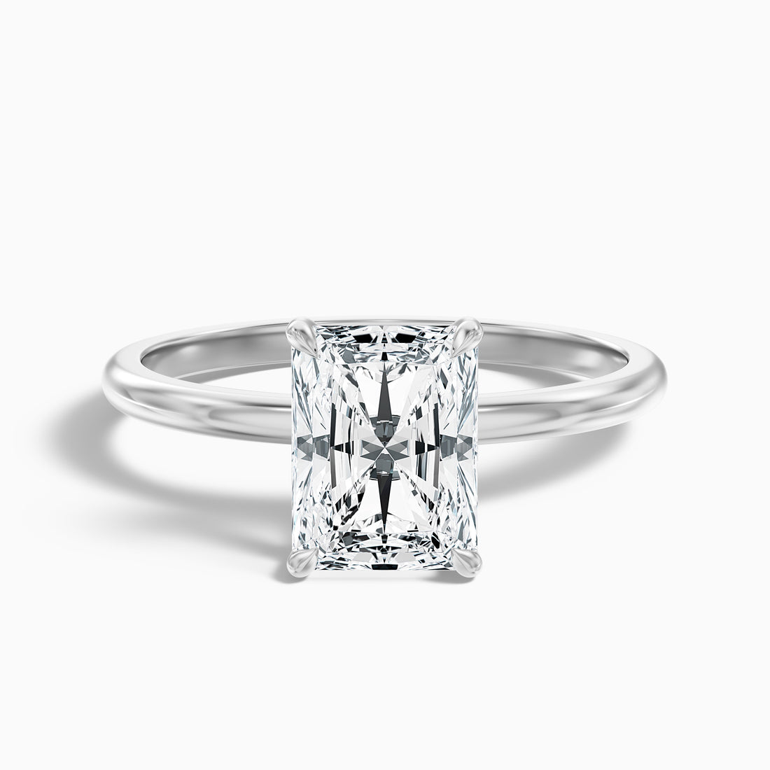 Bonnie 1 Carat Radiant Cut Hidden Halo Lab Grown Diamond Ring in 925 Sterling Silver  DestGlow