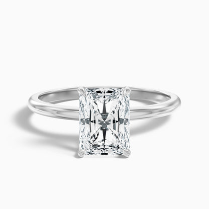 Cathy 3.5 Carat Radiant Cut Hidden Halo Moissanite Engagement Ring in 925 Sterling Silver