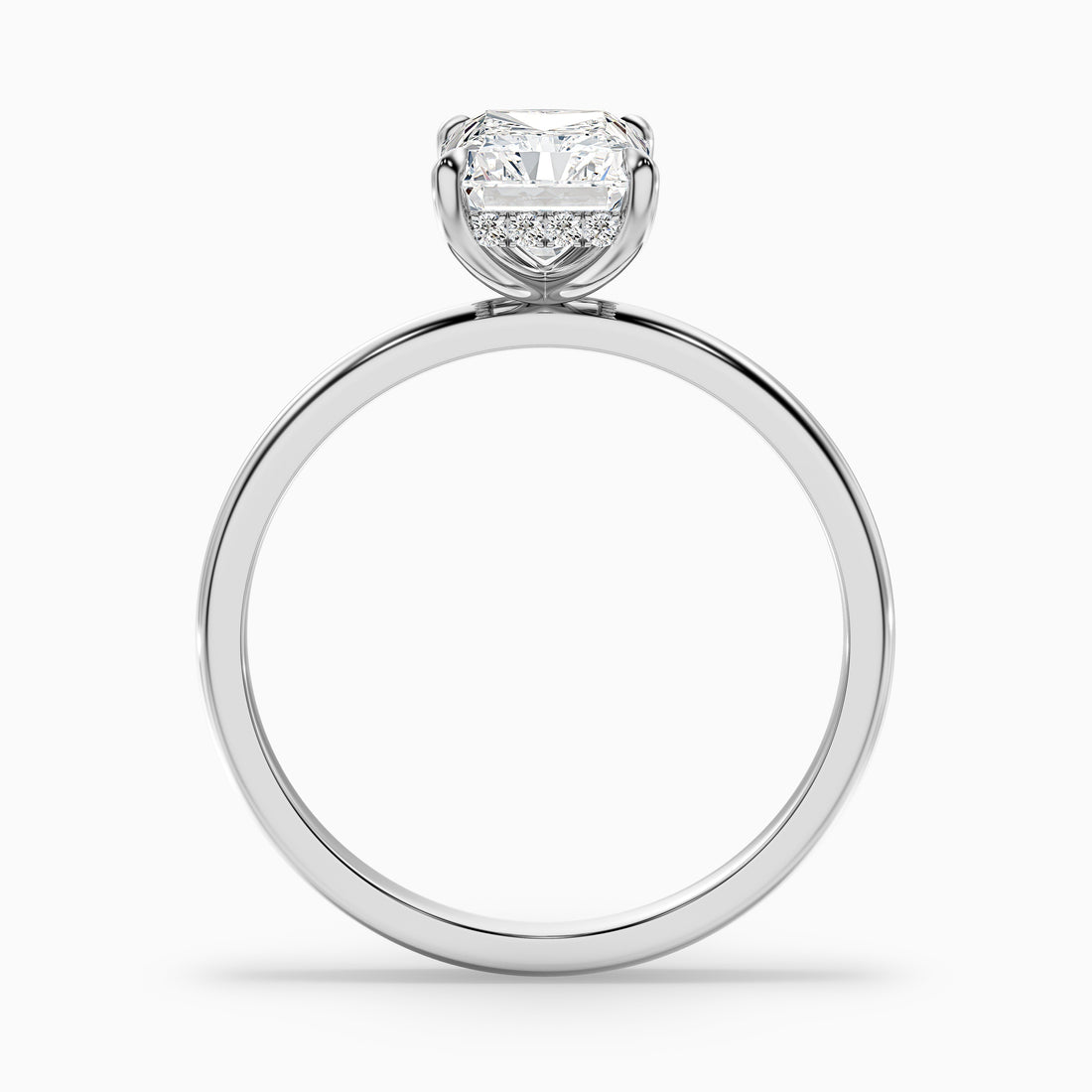 Bonnie 1 Carat Radiant Cut Hidden Halo Lab Grown Diamond Ring in 925 Sterling Silver  DestGlow