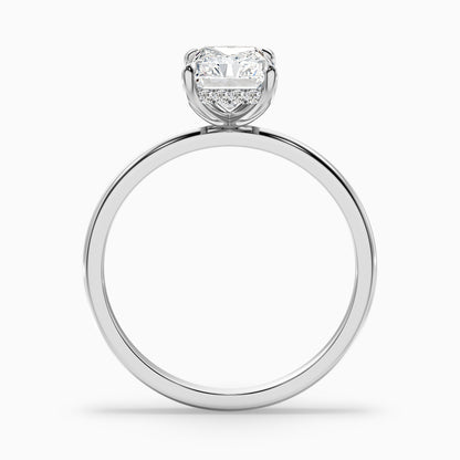 Cathy 1 Carat Radiant Cut Hidden Halo Moissanite Engagement Ring in 14k Rose Gold  DestGlow