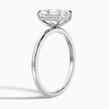 Bonnie 2 Carat Radiant Cut Hidden Halo Lab Grown Diamond Ring in 925 Sterling Silver