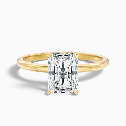 Cathy 1 Carat Radiant Cut Hidden Halo Moissanite Engagement Ring in 14k Rose Gold  DestGlow