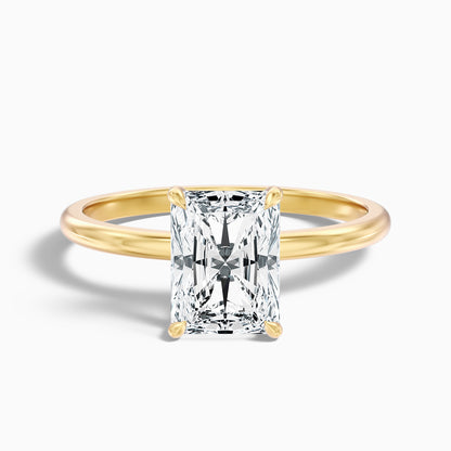 Cathy 4 Carat Radiant Cut Hidden Halo Moissanite Engagement Ring in 925 Sterling Silver
