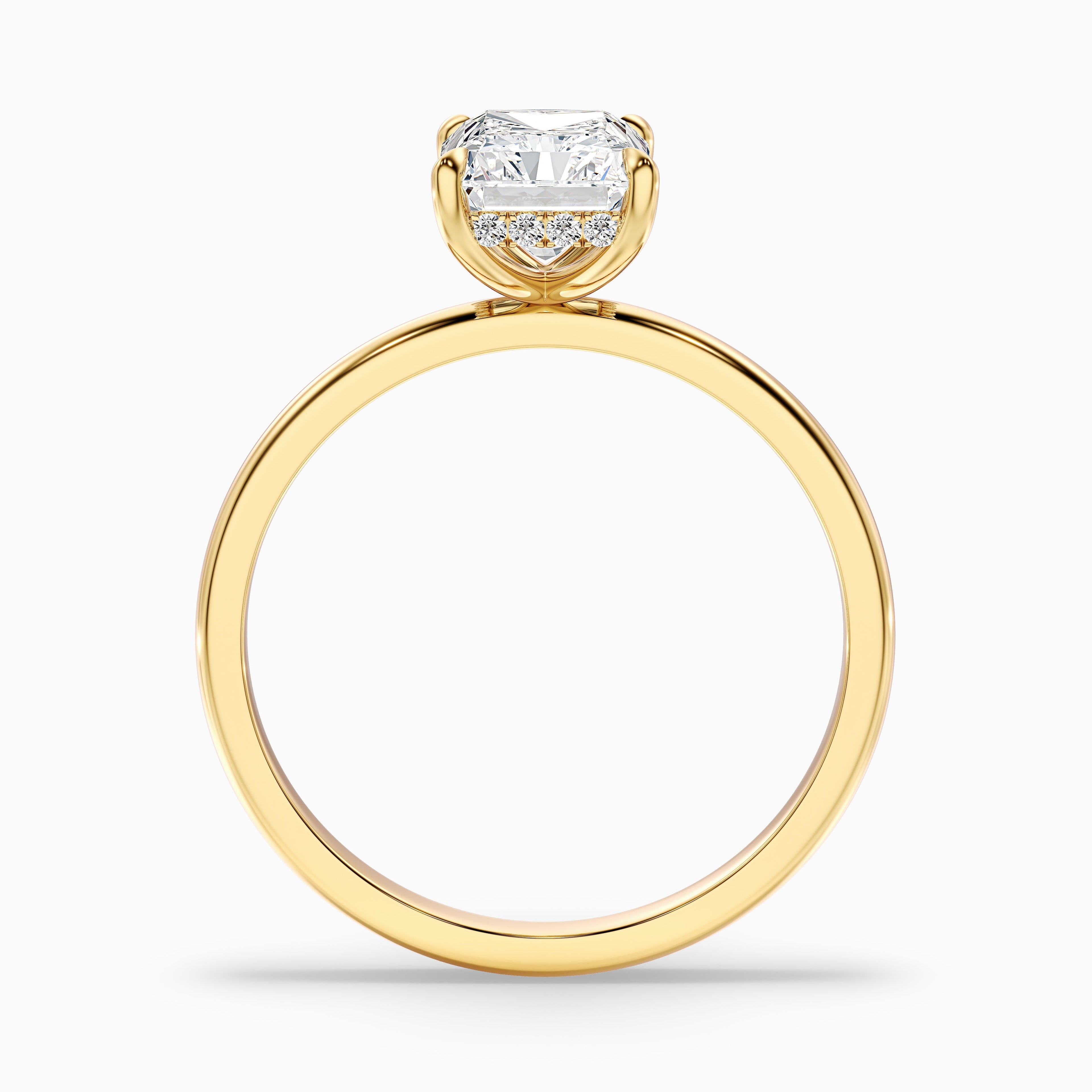 Bonnie 4.5 Carat Radiant Cut Hidden Halo Lab Grown Diamond Ring in 10k Yellow Gold  DestGlow