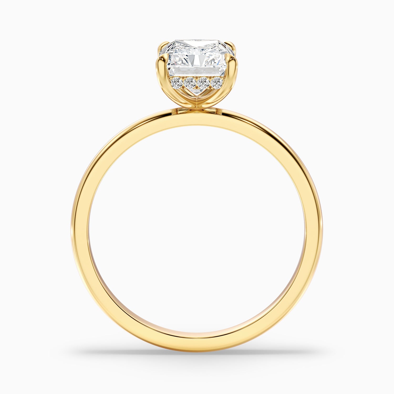 Cathy 1.5 Carat Radiant Cut Hidden Halo Moissanite Engagement Ring in 925 Sterling Silver