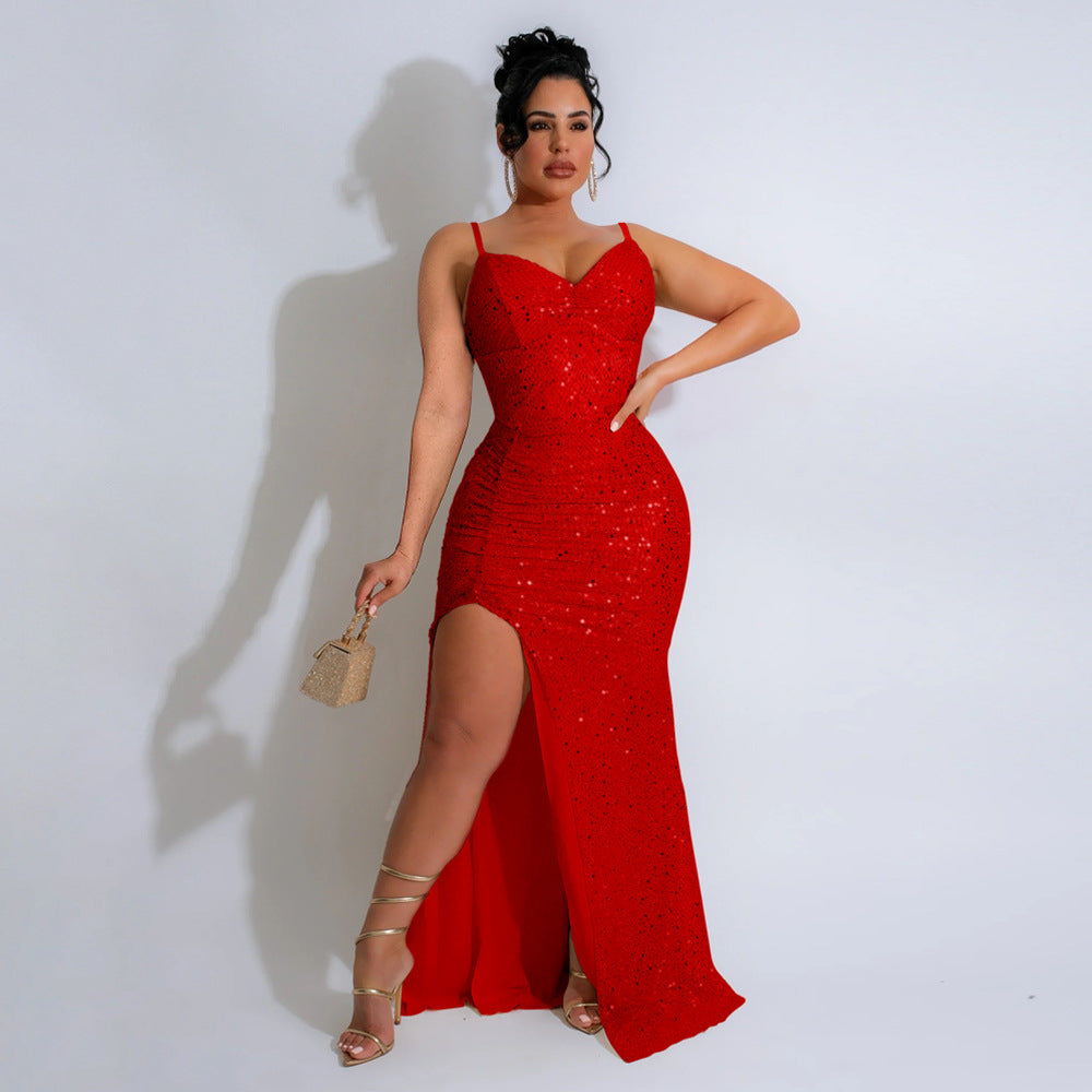 Sequin Sling Dress Host Cocktail Sexy Prom Evening Dress by Ragazza