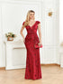 Sequined Champagne Evening Dress Women Cocktail Sexy Slim Fit Fishtail Long Toast Dress by Ragazza