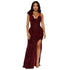 Women Wear Solid Color Sexy Suspenders Sequined Maxi Dress Slit Evening Dress by Ragazza