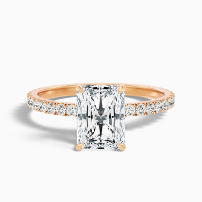 Darcy 2.5 Carat Radiant Cut Hidden Halo Moissanite Engagement Ring in 925 Sterling Silver