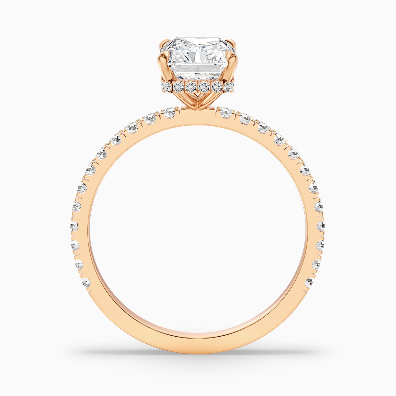 Darcy 1 Carat Radiant Cut Hidden Halo Moissanite Engagement Ring in 18k Yellow Gold  DestGlow