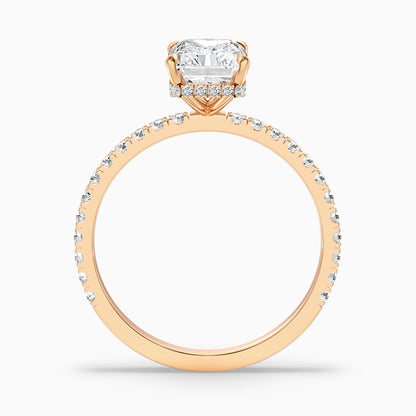 Darcy 3.5 Carat Radiant Cut Hidden Halo Moissanite Engagement Ring in 18k Rose Gold  DestGlow