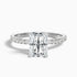 Darcy 5.5 Carat Radiant Cut Hidden Halo Moissanite Engagement Ring in 18k White Gold  DestGlow