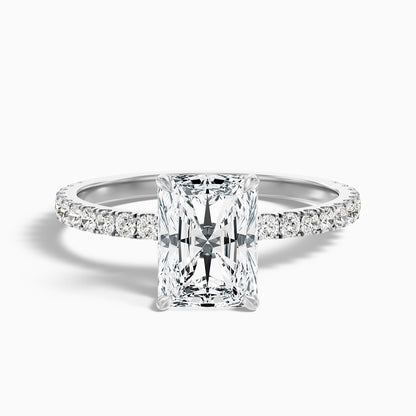 Darcy 3.5 Carat Radiant Cut Hidden Halo Moissanite Engagement Ring in 925 Sterling Silver