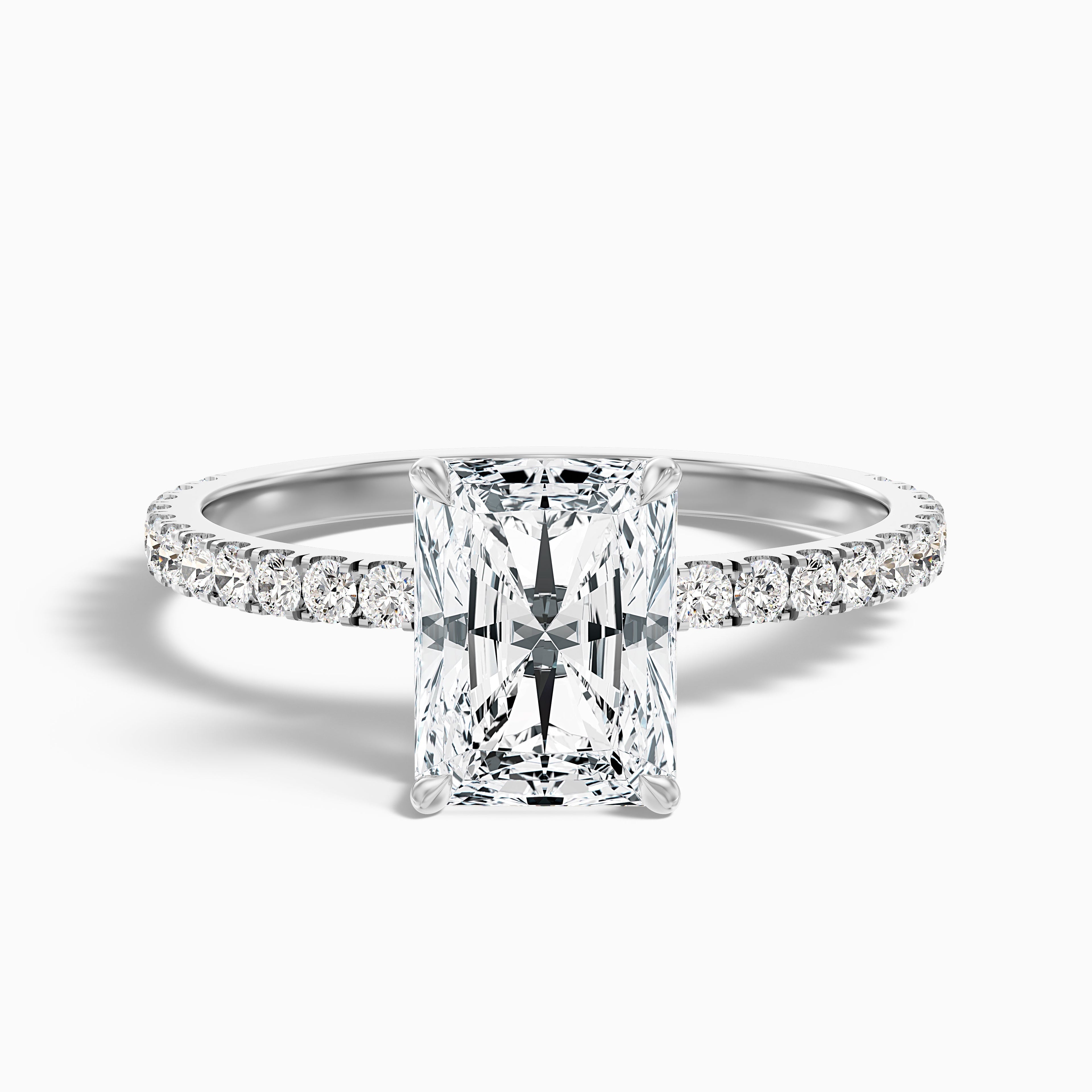 Darcy 1 Carat Radiant Cut Hidden Halo Moissanite Engagement Ring in 10k Rose Gold  DestGlow