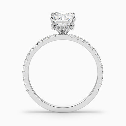 Darcy 5.5 Carat Radiant Cut Hidden Halo Moissanite Engagement Ring in 925 Sterling Silver