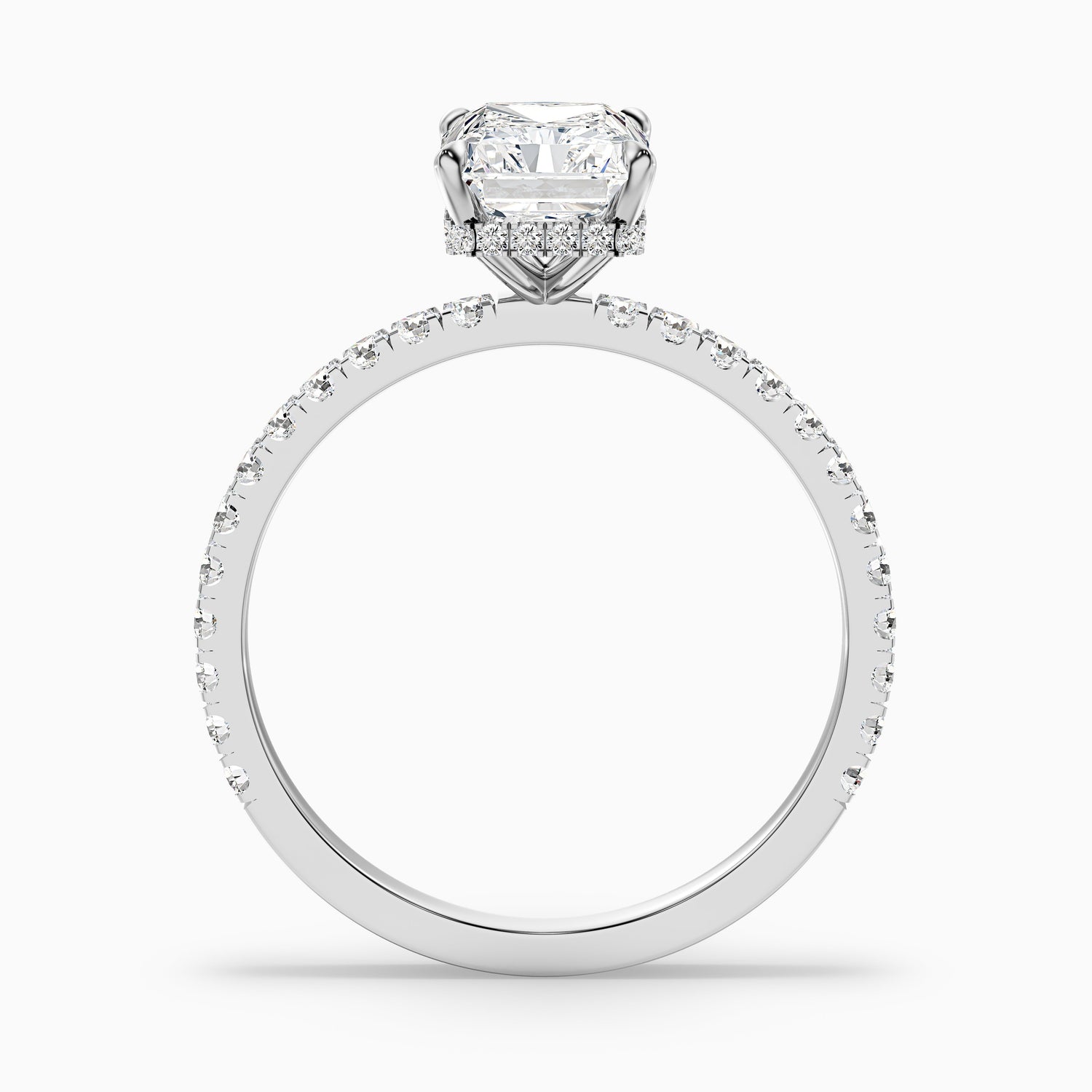 Darcy 1.5 Carat Radiant Cut Hidden Halo Moissanite Engagement Ring in 10k Rose Gold